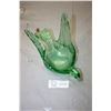 Image 2 : Green Glass Bird Display Dish