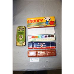 2 Vintage Mathematical Tin Sets and other Tins Cases