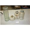 Image 1 : 2 Oil Lamps (No Shades) a Jar with Lid and Glass Piece