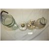 Image 5 : 2 Oil Lamps (No Shades) a Jar with Lid and Glass Piece