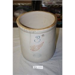 Red Wind No 3 Crock With Crack and Chips 10.75" T