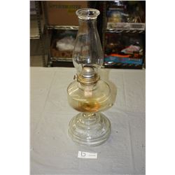 Clear Oil Lamp with Chimney 18.5" T