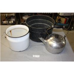 Enamel Pot, Caner and Kettle