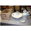 Image 1 : Duchess England Wash Basin, Pitcher and Soap Dish and Crate