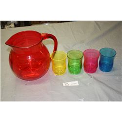 Kool-Aid Pitcher and 4 Cups