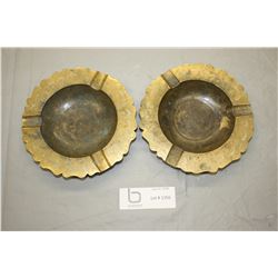 2 Vintage Brass Ash Trays