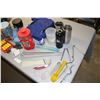 Image 4 : Table Lot of Misc Kitchen Items: Thermos, Travel Mugs, Kitchen Tools etc.