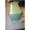 Image 2 : General Electric Dual Speaker Green Table Radio 1950s (Powers On but No Signal)