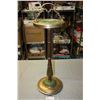 Image 1 : Antique Standing Brass Ash Tray with Green Marble Glass 27.5" T