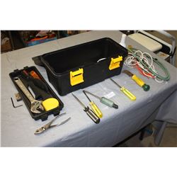 Black Tool Box (16" W 6" D) with Contents