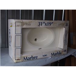 Uninstalled Marble Top Sink 31" X 19"