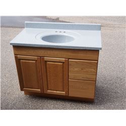 Sink with Marble Top and Wooden Cabinet *top is removable