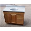 Image 1 : Sink with Marble Top and Wooden Cabinet *top is removable