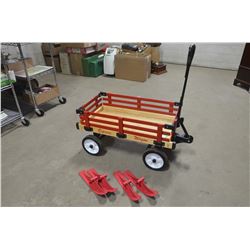 Millside Industry Inc. Express Wagon on Wheels w/ Skiis and Removable Sides