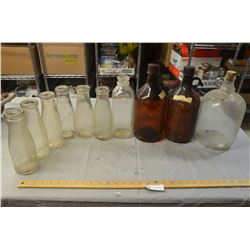 5 Palm Milk Bottles, 1 Co-op Creamery, & Misc. Jugs