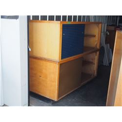 2 Piece Wooden Cabinet with Sliding Front Doors