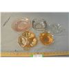 Image 1 : 2 Yellow Carnival Glass Dishes and 3 Depression Glass Pieces