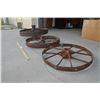 Image 5 : 3 Vintage Steel Wheels (28", 24", 24" Diameter)