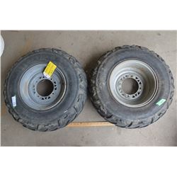Pair of Polaris ATV Wheels and Tires (25X8/12) (Need Air)