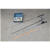 Image 1 : 3 Rod (1 is a Fly-Fishing Rod) and Reels, Tackle Box w/ Contents