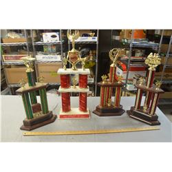 3 Drag Car Show Trophies and a Cycle Mania Trophy