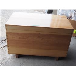 Wooden Pine Trunk with Key