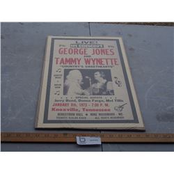 1973 George Jones and Tammy Wynette Concert Poster
