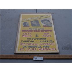 1955 The Missouri Theater Grand Ole Opry Concert Poster