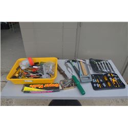 Plastic Tray of Tools- wrenches, screwdrivers, and more