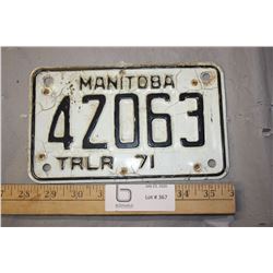 Manitoba Trailer Plate