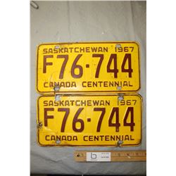 Pair of 1967 License Plates