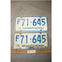 Pair of 1976 License Plates