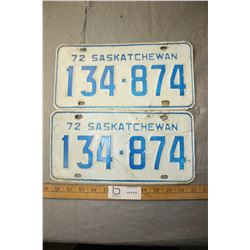 Pair of 1972 License Plates