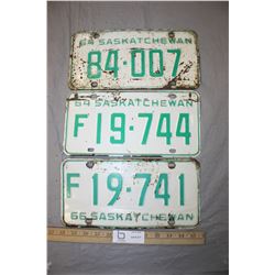 3 License Plates (2 1964, 1 1966)