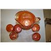 Image 2 : Carnival Glass Pitcher and 5 Cups