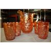 Image 3 : Carnival Glass Pitcher and 5 Cups