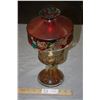 Image 1 : Ornamental Oil Glass Lamp 13" T