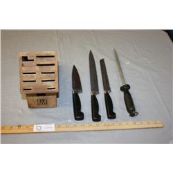 Knife Block and Henchel Knives