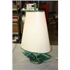 Image 3 : 2 Mid Century Green Lamps (1 Without Shade) 27" T