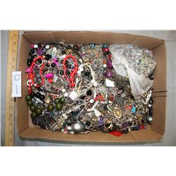Box Lot of Jewelry, Beads and Parts
