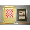 Image 1 : Coca-Cola Framed Advertisement and 1976 Olympics Tray