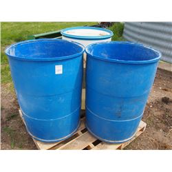 3 Plastic Barrels