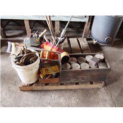 Tobacco Tins, Slow Moving Sign, Tow Rope, Etc