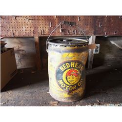 Red Head Motor Oil Pail