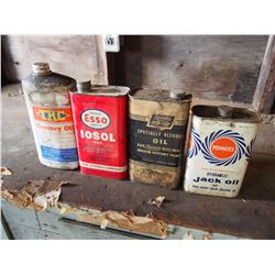 4 Vintage Oil Tins