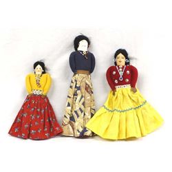 3 Traditional Navajo Cloth Dolls