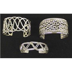 3 Metal Cuff Bracelets