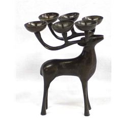Solid Brass Deer Candleholder