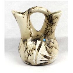 Navajo Horse Hair Ceramic Pottery Wedding Vase