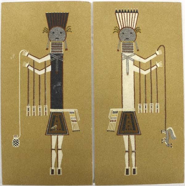 2 Navajo Sand Paintings by Fred Stevens, Jr.